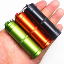 На открытом воздухе водонепроницаемый контейнер может пилюль емкость для бутылок коробка брелок EDC аварийного выживания путешествия Кемпинг оборудование случайный цвет