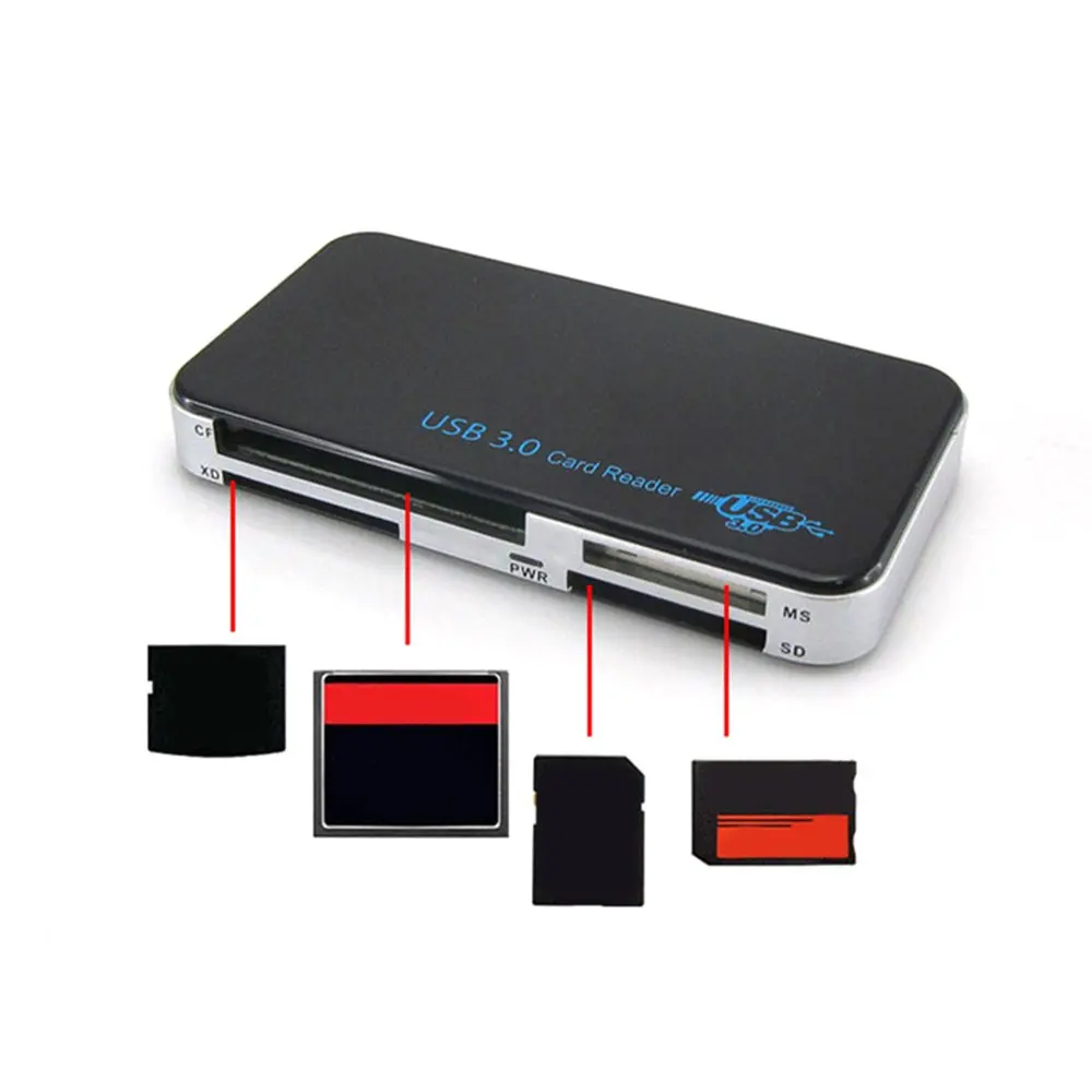 USB 3,0 All-in-1 Compact Flash Multi Card Reader адаптер 5 Гбит/с высокоскоростной USB кардридер для TF SD XD CF безопасные цифровые карты