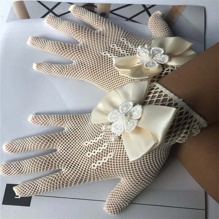 baby accessories clipart Girls Princess Gloves Elastic Mesh Bowknot Pearl Wedding Party Gloves Children Ceremony Ornament Accessories Performance Mittens Baby Accessories discount