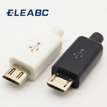 10 шт. Micro USB 5PIN сварочный Тип штекерные разъемы зарядное устройство 5P USB хвост разъем для зарядки 4 в 1 белый черный