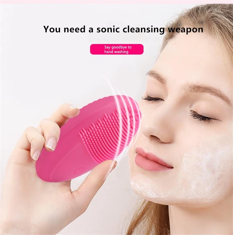 Электрическая щетка для мытья лица отшелушивающая очищение кожи от угрей инструмент водонепроницаемый силиконовый инструмент для очищения кожи глубокий