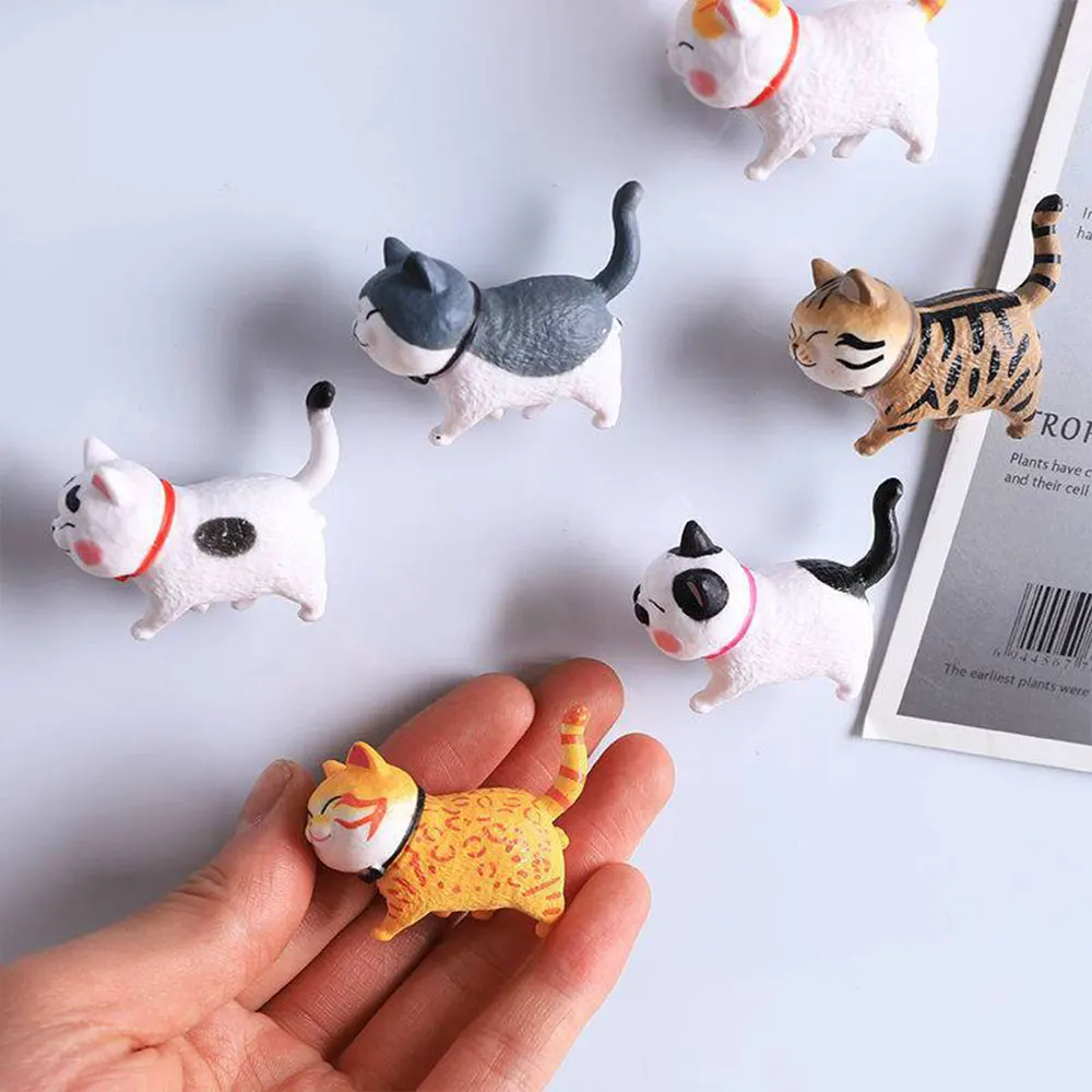 3D Stereo Cute Turnable Kitten Art Design Animal Series Home Decor Fridge Magnet Refrigerator Decoration Gift For Kitchen magnetic fridge magnets refrigerator decor