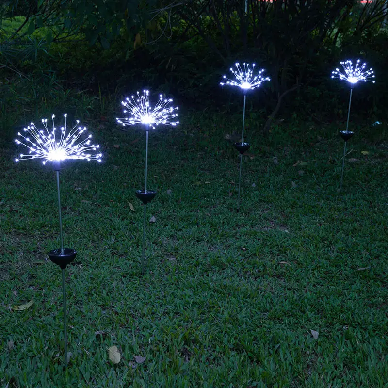 90/150 Beads LED Solar Light 8 Function Modes Dandelion Lawn Lights Grass Fireworks Lamp Outdoor Waterproof Solar Garden Light