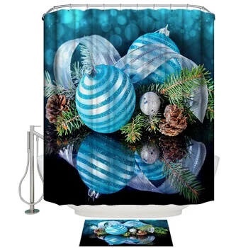

Christmas, Christmas Decoration, Christmas Ball, Festival, Festival Shower Curtain Set Waterproof Fabric