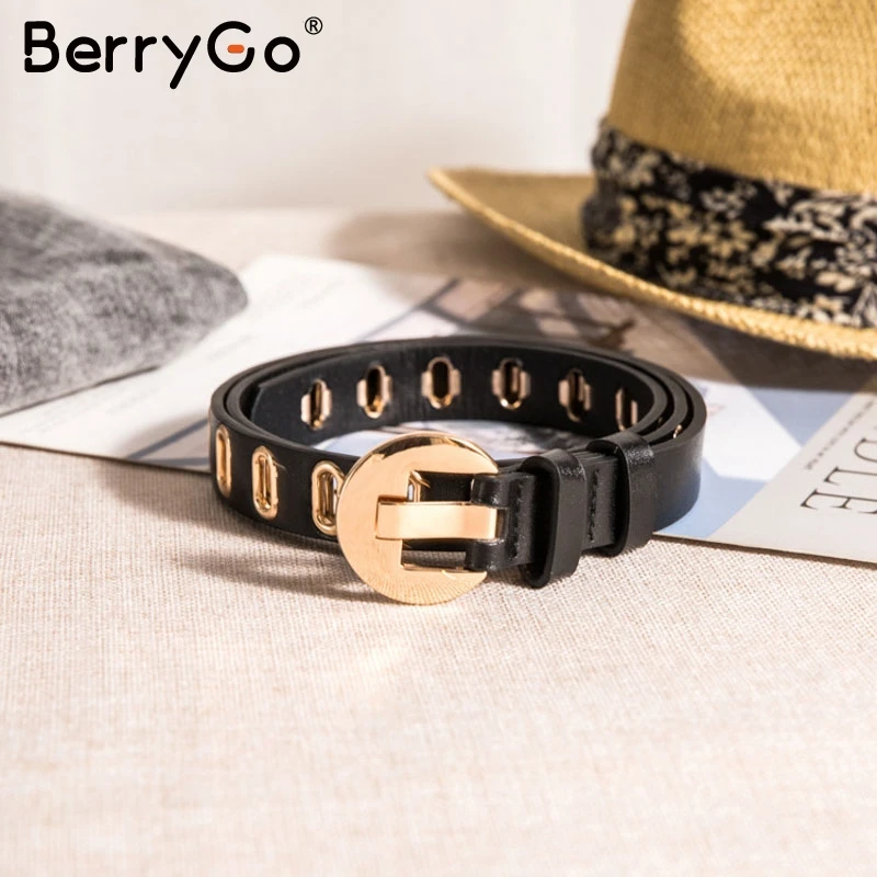 BerryGo плотные цветные штаны-скинни кожаный женский ремень модные брюки свитер пояс Повседневная металлическая кожа женский длинный ремень