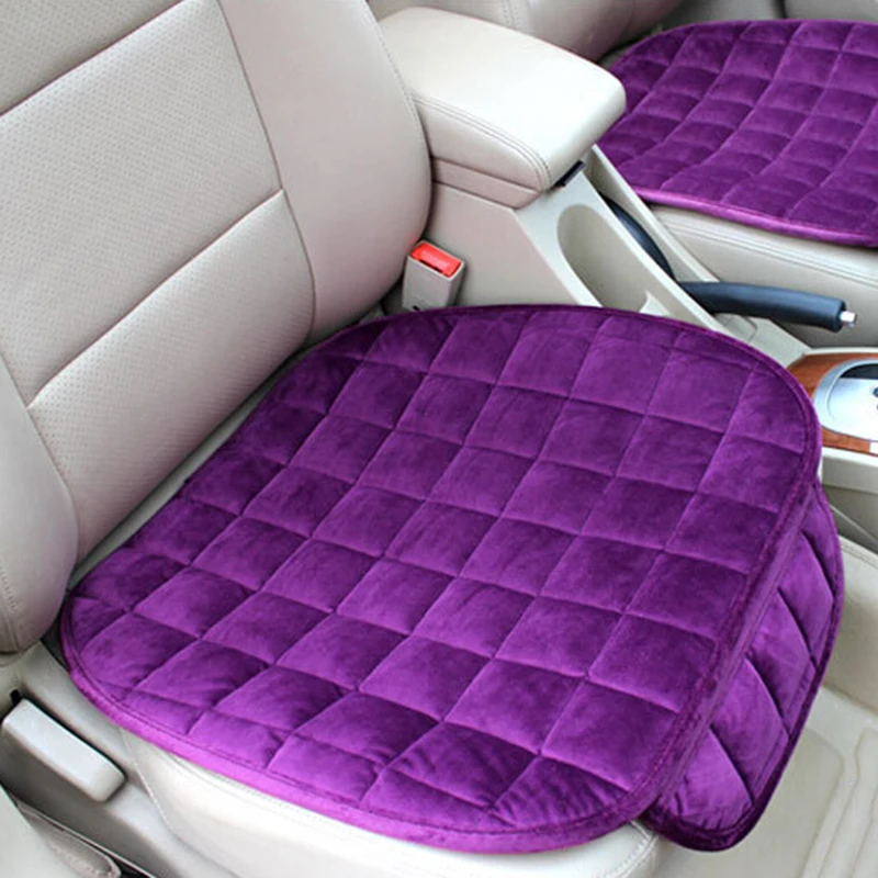 

Plush Seat Cover Cotton Pad Soft Comfy Car Front Non-slip Cushion Solid