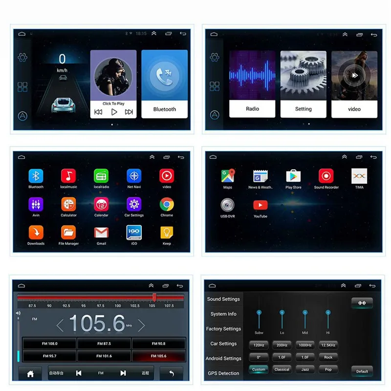  DC12V 7 Zoll Touch-Screen Car Multimedia Player Android 8.1 GPS Navigation Usb-schnittstelle Stereo