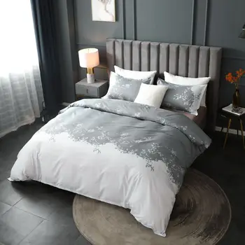 

Aggcual pure color simple beding set luxury hot sale fance textile duvet cover set double bed king size with flower 3pcs be77