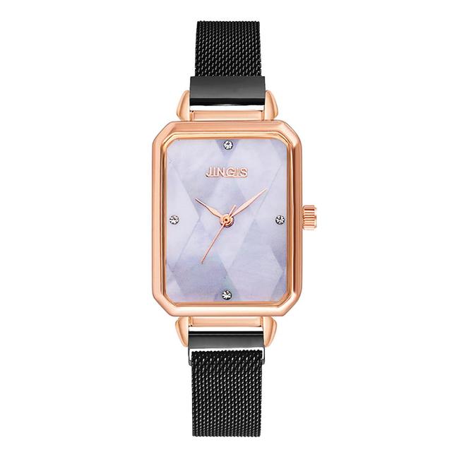 Women Watches Luxury Magnet Buckle Rectangular Dial Rhinestone Watch Ladies Quartz Wrist Watch Bracelet Set Reloj Mujer