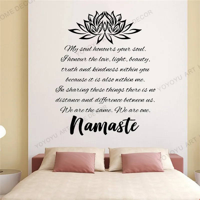 Good Lotus Flower Decal Yoga Namaste Mandala Bedroom Wall Decor Sticker Decal