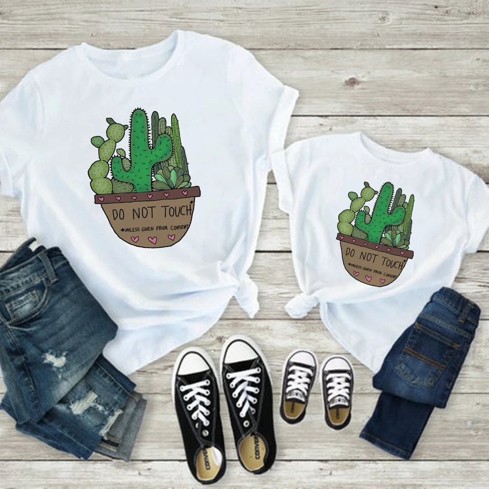 

Hipster Trendy Family Look T Shirt DO NOT TOUCH Letter Short Sleeve Mom and Daughter Dress T-shirt Plus Size Clothes Tshirt