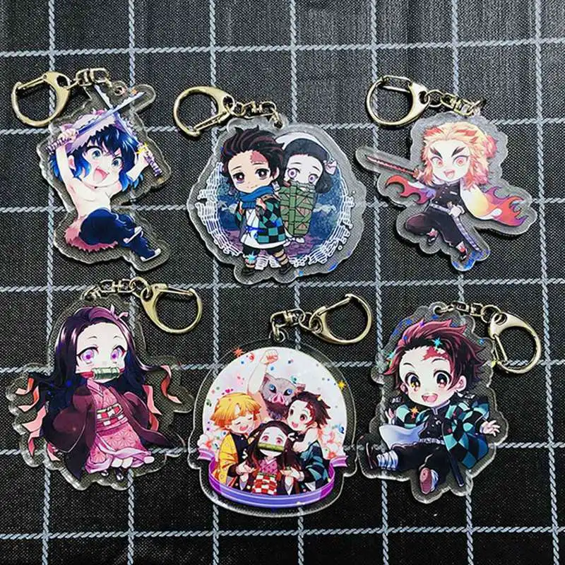 Аниме Demon Slayer Kimetsu No Yaiba брелок Kamado Tanjirou Nezuko Agatsuma Zenitsu Rengoku Kyoujurou милое забавное