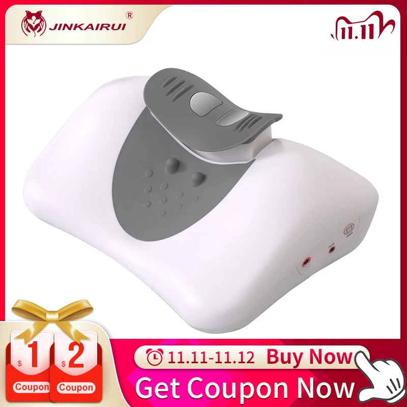 Upgrade Wireless Control Rise and Drop Traction Cervical Vertebra Pillow Warm Hot Moxibustion Best Gift for Whole Family afbeelding