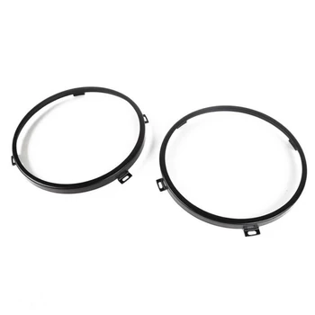 

Exterior Headlight Bracket 2pcs Metal Round Mounting Base Ring Black Iron