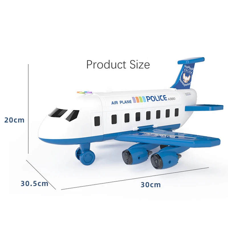 XL Airplane Vehicle Play Sets (3 Styles) Police, Construction or