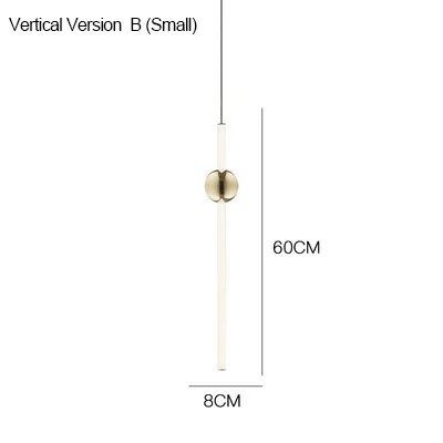 Vertical B-Small Минималистичный светодиодный подвесной светильник, горизонтальная версия, подвесные светильники, металлический светящийся шар для бара, кафе, чайного магазина, инженерная лестница - Цвет корпуса: Vertical B-Small