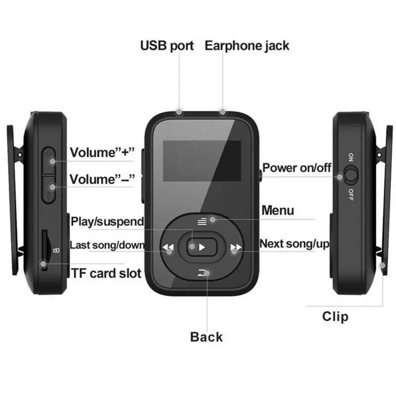 X26 Спорт Bluetooth MP3 MP4 музыкальный плеер встроенный 8 Гб памяти с клипсой дизайн oled-экран без потерь звук Отличная производительность