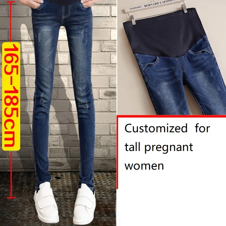 

Customized For Tall Pregnant Women Long Version Of Maternity Pants 2020 Autumn Winter Trousers Skinny Plus Velvet Jeans Pants