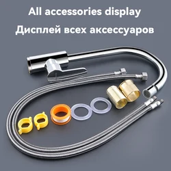Kitchen Faucet Deck Mounted Mixer Tap 360 Degree Rotation Stream Sprayer Nozzle Kitchen Sink Copper Material Hot Cold Sink Taps