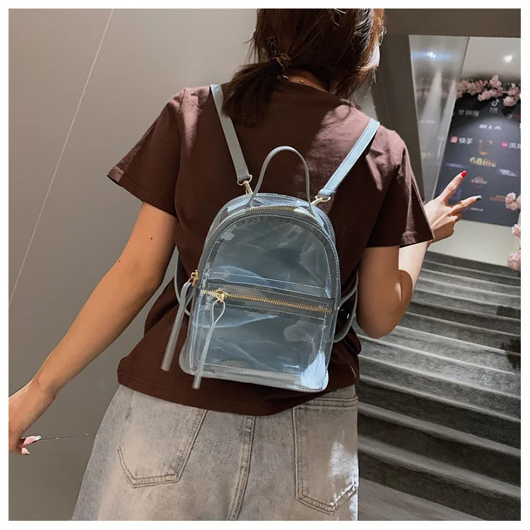 Прозрачный рюкзак для школьниц, новая модная роскошная женская сумка для отдыха, рюкзак с лазером