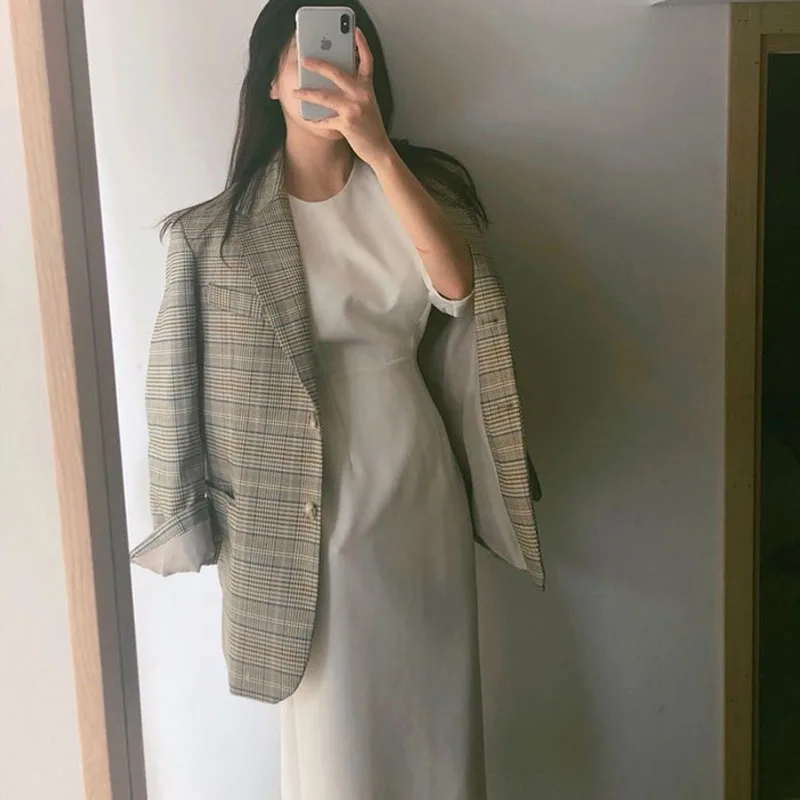 French White Dress Women One-Piece Korean Elegant Office Dress 2020 Spring Autumn New Fashion Long Sleeve Dress Vestidos Female