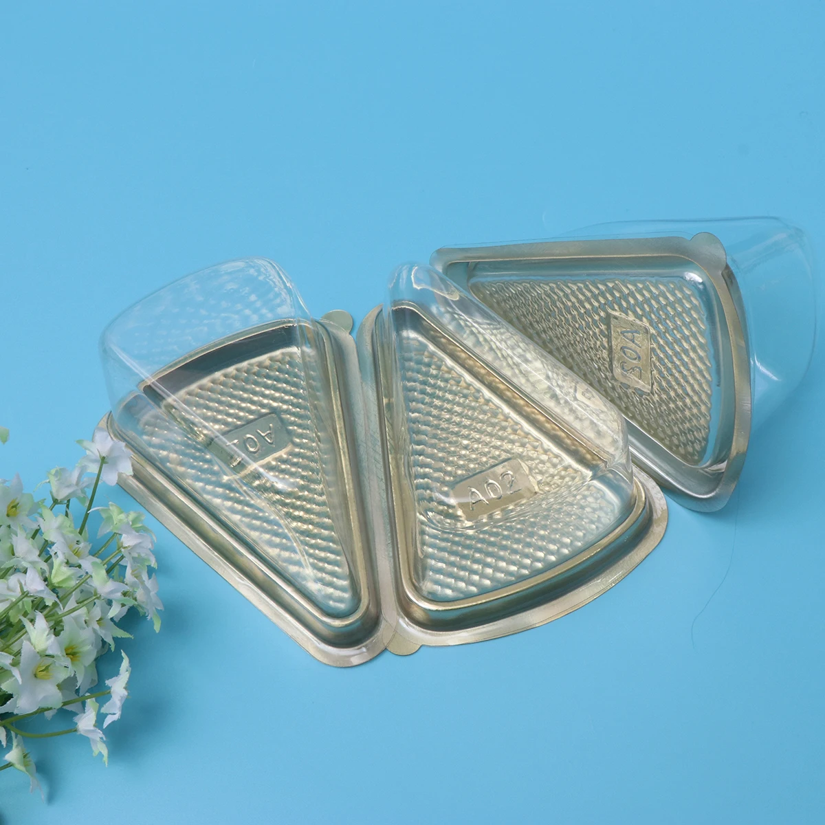 

50 Pcs Cake Boxes Triangle Moon Cake Tray Cakecup Disposable Food Containers Gift Packaging Boxes