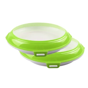 

New 2PCS Food Preservation Tray Stackable Vacuum Preservation Tray Refrigerator Microwave Food Storage Container for Fruit Meat