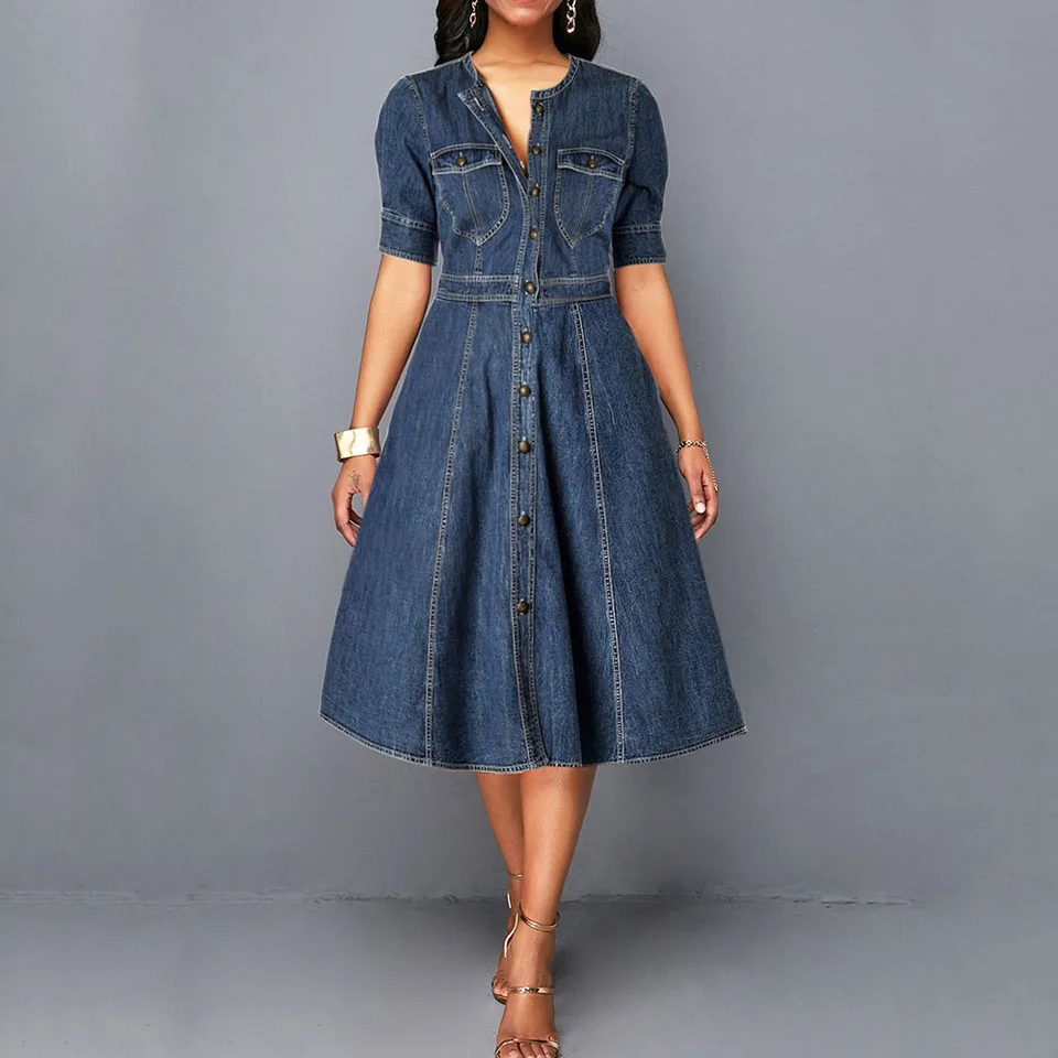 half denim dress