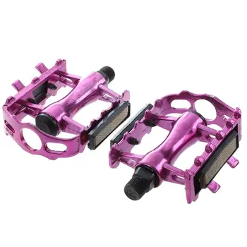 

1 Pair MTB Aluminium Alloy Mountain Bike Bicycle Cycling 9/16" Pedals Flat-rose red