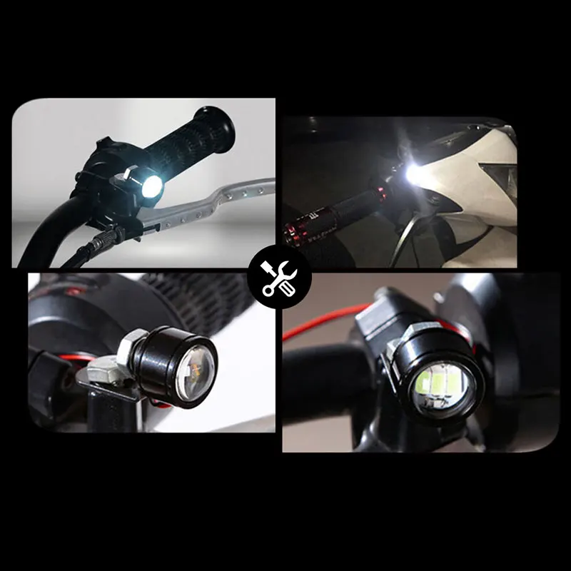 HLXG 2X фары мотоциклы светодиодный головной светильник Moto головной светильник мотоцикл 12 V-90 V светодиодный Водонепроницаемый светодиодный туман светильник s Мотоцикл головной светильник