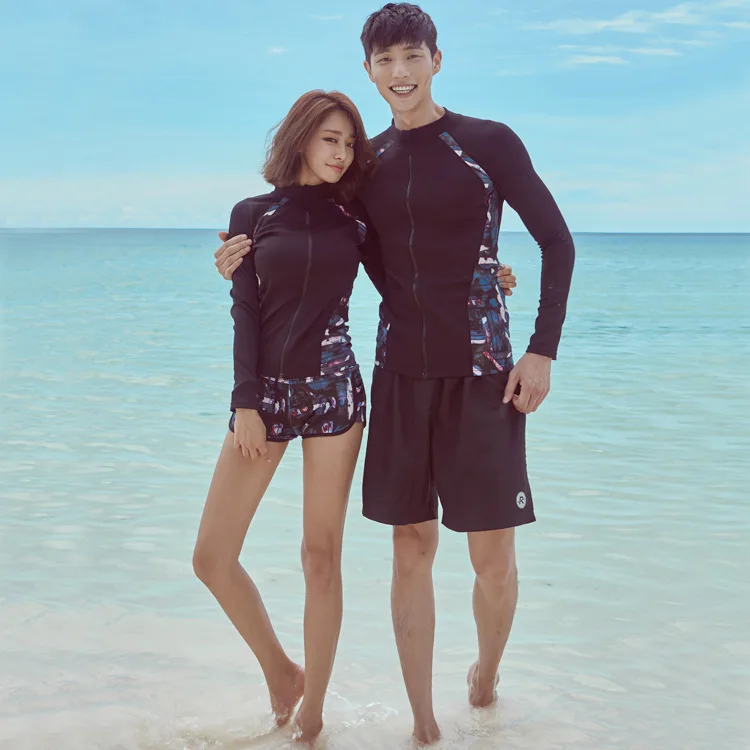 

South Korea Diving Suit Men And Women Split Type Long Sleeve Wetsuit Set Sun-resistant Swimsuit Quick-Dry Snorkeling Couples Jel