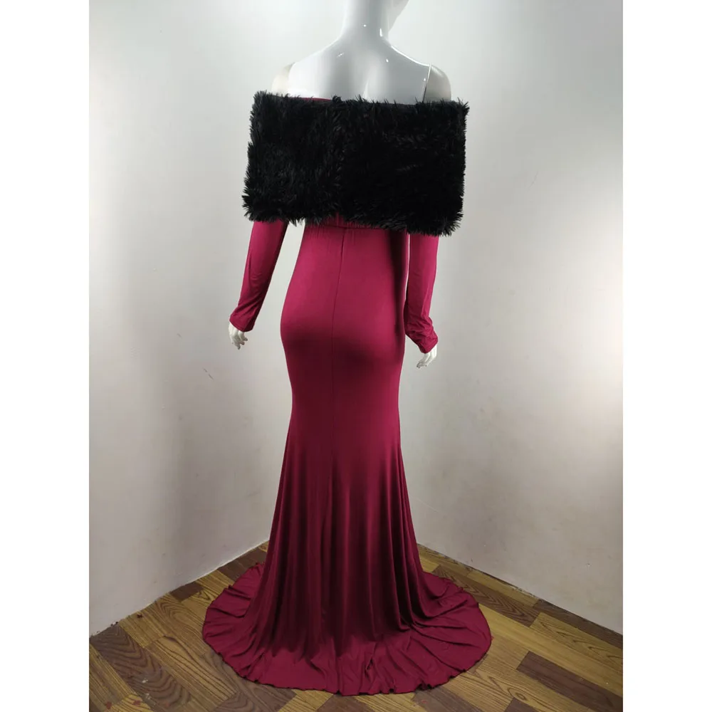 Off Shoulder Faux Bont Sjaal Moederschap Jurken Voor Fotoshoot Moederschap Props Zwangerschap Jurken Fotografie Voor Zwangere Vrouwen Off Shoulder Faux Bont Sjaal Moederschap Jurken Voor Fotoshoot Moederschap Props Zwangerschap Jurken Fotografie Voor Zwangere Vrouwen