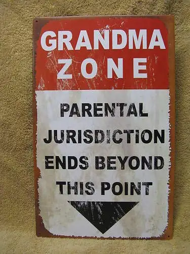 

Grandma Zone Tin Metal Sign Funny Family Parents Love Retro Wall Home Bar Pub Vintage Cafe Decor, 8x12 Inch