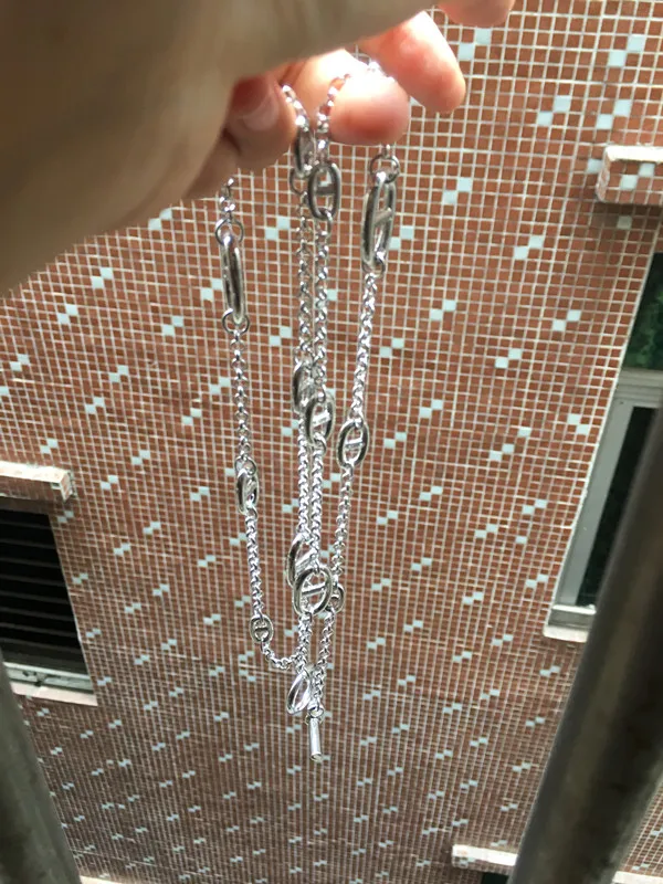 Модная женская с замком H neckalace вечерние ювелирные изделия pignose замок для ювелирных изделий свитер цепь Роскошные брендовые ювелирные изделия