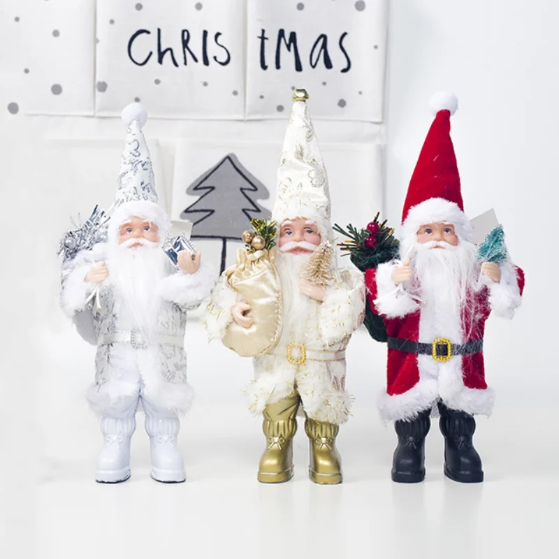 Standing Santa Claus Doll Figurine Collection Christmas Ornament Holiday Gift Table Decoration Chri
