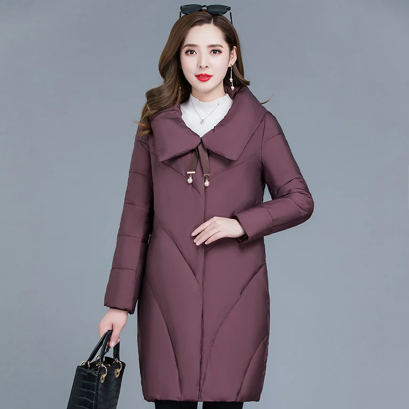 

Jacket women new elegant plus size loose Overcoat Thick warm down cotton coat Russian Female winter snow warm jacket tide Q137