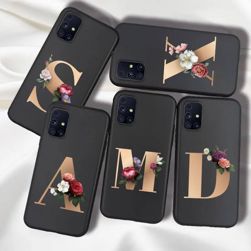 Custodia Con Lettera Dell'Alfabeto Per Samsung Galaxy M31S M30S M21 M11 Custodia In Silicone Tpu Paraurti Per Samsung M 31 31S Coque