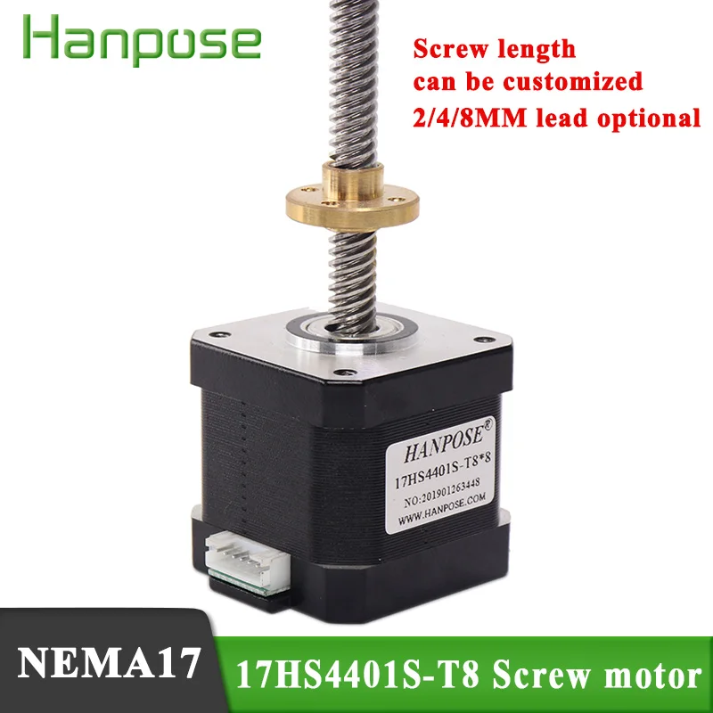 

Nema17 1.7A Stepper Motor 17HS4401S-T8 350mm 400mm Length 4 Leads Z Axis With Trapezoidal Screw For 3D Printer Monitor