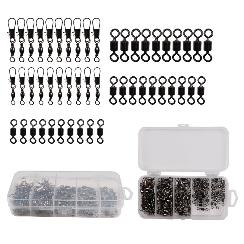 10pcs Ball Bearing Swivel Solid Rings Quick Fast Link Fishing Connector Hooks EP