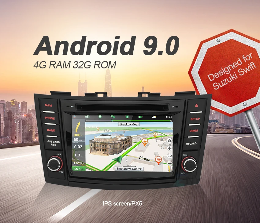 Excellent 7" Android 9.0 Car DVD For Suzuki Swift 2011 2012 2013 2014 2015 Radio RDS WiFi Stereo Audio Video GPS Navigation Reverse Camera 0
