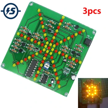 

3pcs/lot Electronic DIY Kit Flash Light Kits 73 LEDs Red Yellow Dual-Color Soldering Practice Board PCB Circuit Training Suite