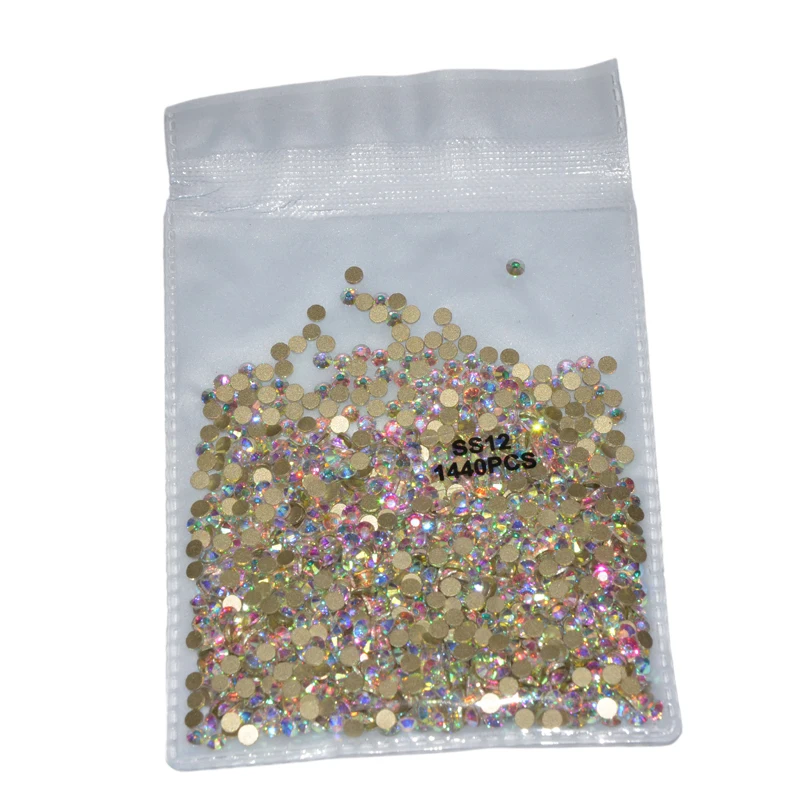 Super Glitter Non Hotfix Rhinestones Gold AB Flatback Crystals Nail 3D For Art Decorations Accessories | Красота и здоровье