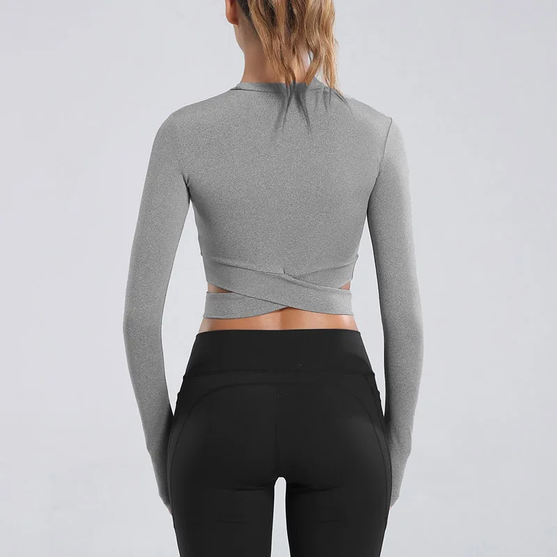 Sexy Sports Top Women Fitness Crop Top Slim Style Yoga Shirts Solid  Running Shirt Sport Tops Sportswear 2020 Gym Clothes Shirt