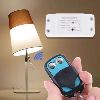 

AC85V-250V 2CH Wireless Remote Control 2 Buttons Metal Key Controller Single Light Switch for Lamps Fans Accessories