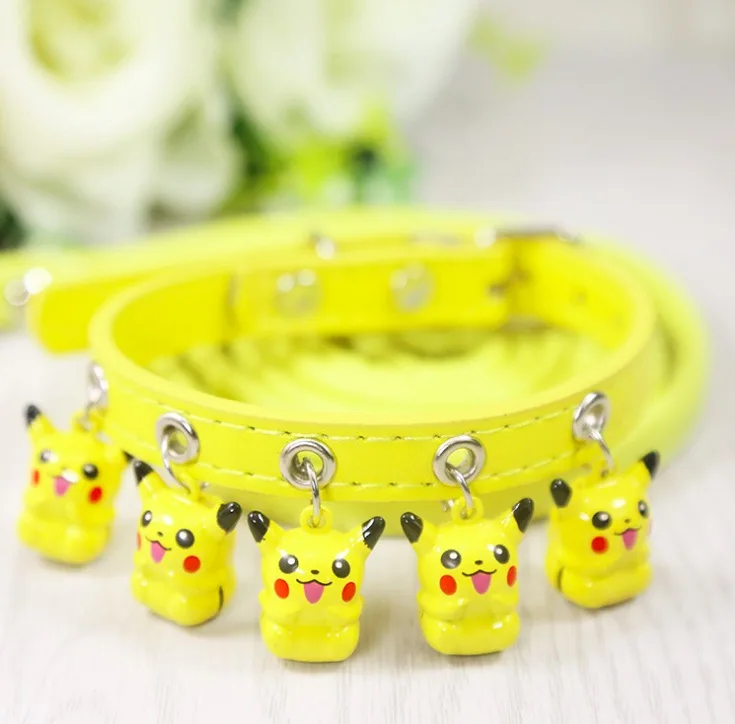 Kawaii поводок для собак ошейник колокольчики кожаный поводок для маленьких средних собака Кот Щенок ходьба поводки поводок для домашних животных 1,2 м