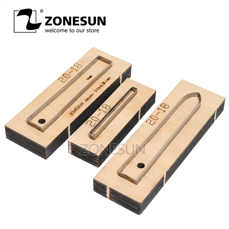 ZONESUN 20-18 Customized leather cutting die Leather DIY Craft supply watchband strap Wooden Template punch cut steel rule |