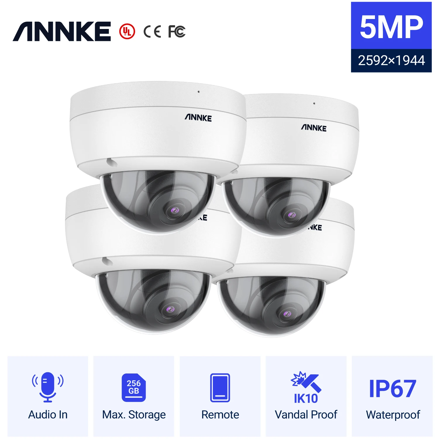 PROD 1005003024806155 ANNKE C500 4PCS 5MP HD Security Surveillance
System Camera Built-Mic Audio IP67 Recording Waterproof Full Color
Camera Kit PROD 1005003024806155 ANNKE C500 4PCS 5MP HD Security Surveillance
System Camera Built-Mic Audio IP67 Recording Waterproof Full Color
Camera Kit