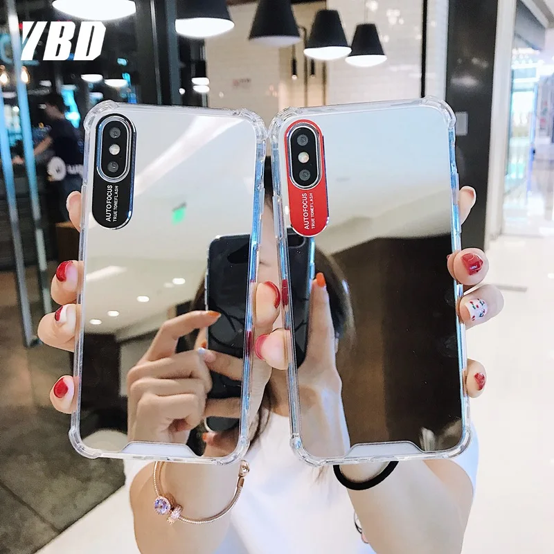 

YBD Hard PC Mirror Phone Case for iPhone 7 X XR 8 XS 11 Pro Protective Case for iPhone 6s XS Max 8 plus 5s Cover Funda Coque