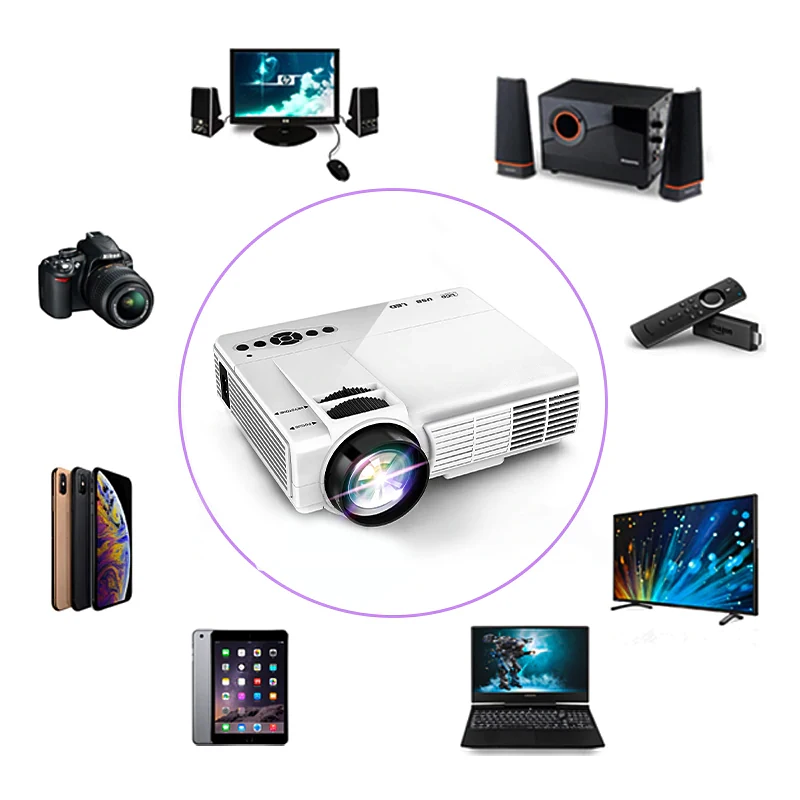 Wholesale Price T27ng Puissant Q5 mini projecteur LED 800*600dpi soutien 720P projecteur Portable cinéma maison projecteur en option Android WIFI Proyector