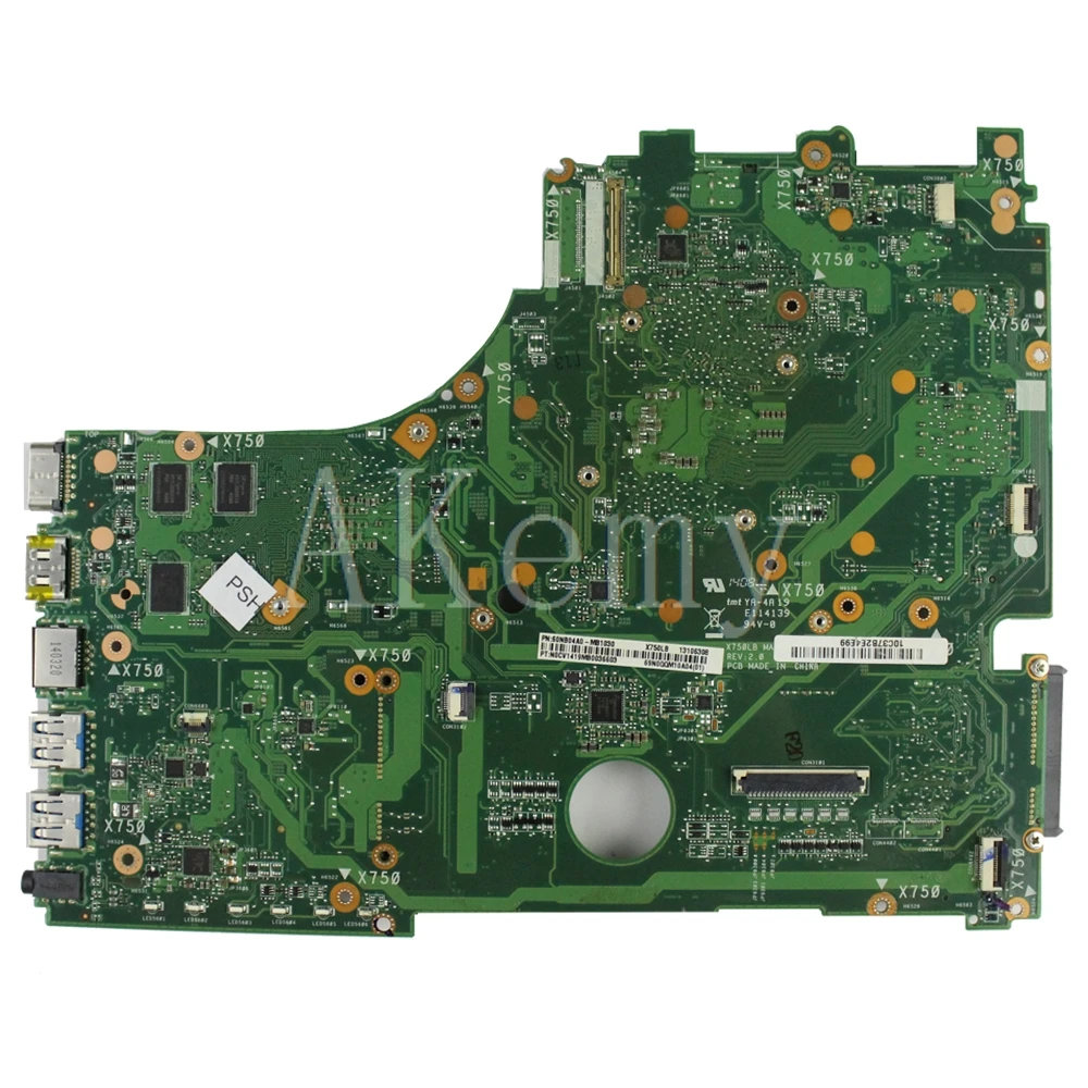 X750LB материнская плата I3 4010U CPU GT740M для For Asus X750 X750LN X750L ноутбука плата|Материнские
